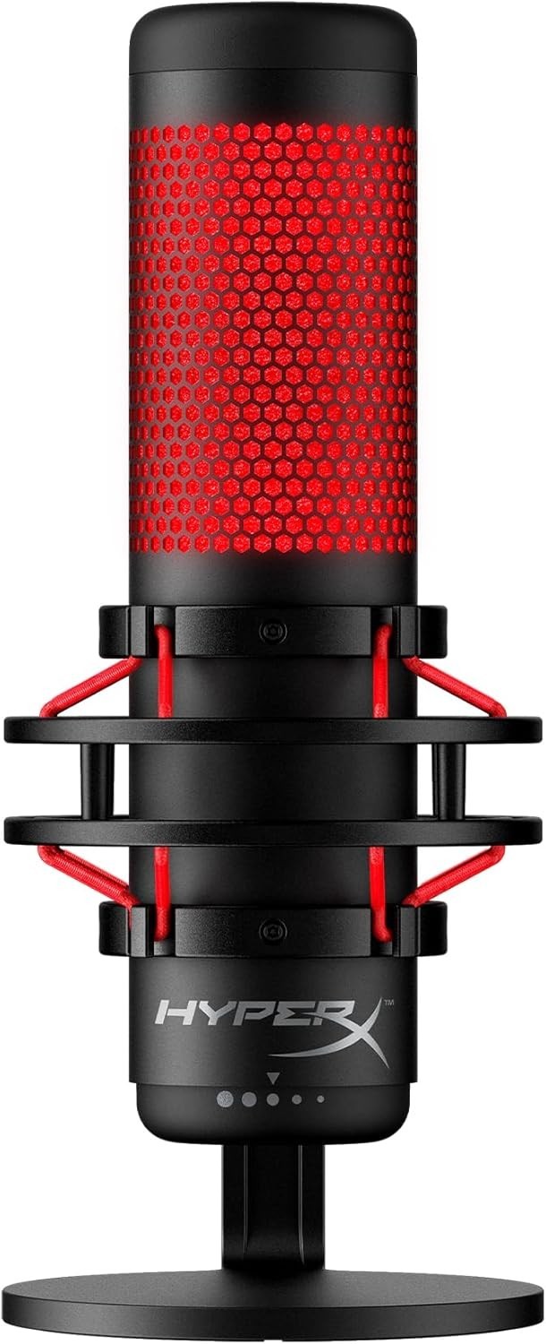 HyperX QuadCast USB Condenser Gaming Microphone PC Mac PS5 Red LED 4P5P6AA