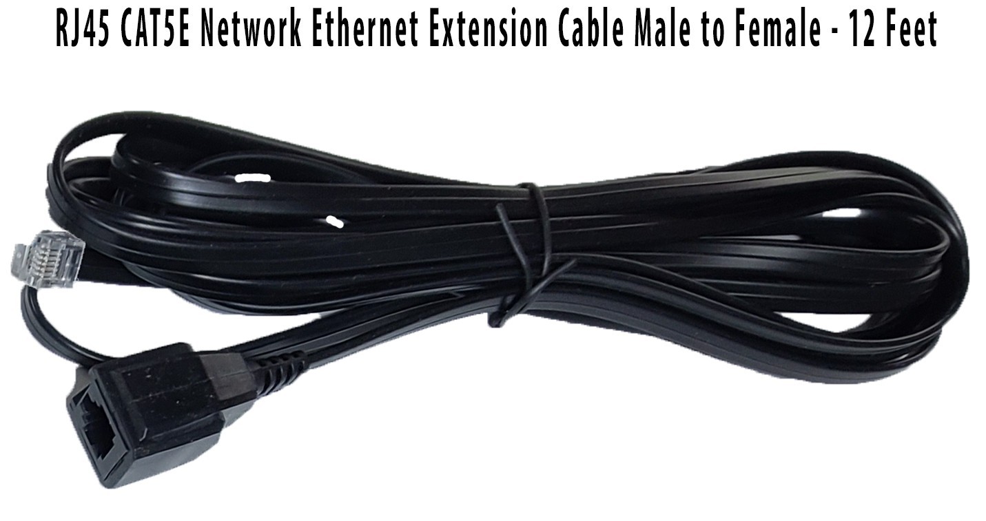 RHTECP RJ45 CAT5E Network Ethernet Extension Cable Male to Female - 12 Feet