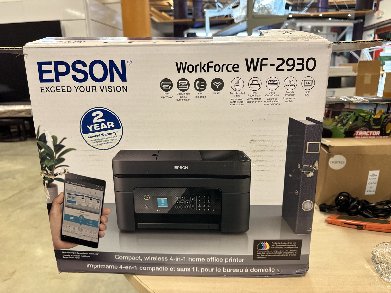 Epson WorkForce WF-2930 Wireless Color All-in-One Inkjet Printer (C11CK63201)