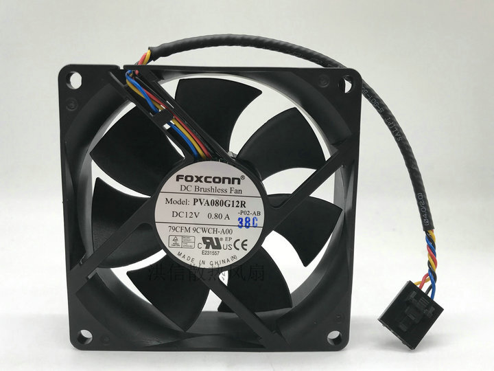 FOXCONN 8025 PVA080G12R 12V 0.80A 79CFM 9CWCH-A00 Server Cooling Fan