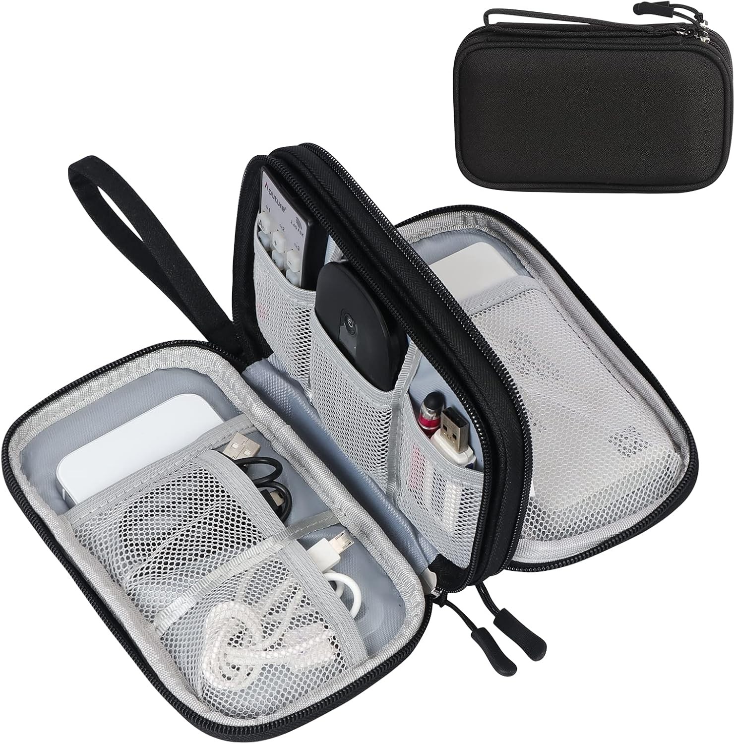 Electronic Organizer, Travel Tech Pouch Bag, Cable Organizer Travel Wrist Strap