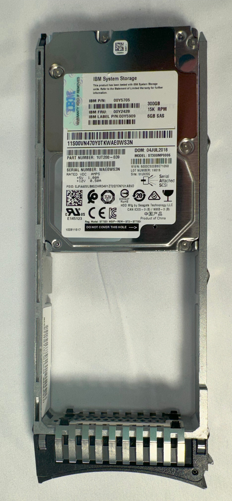 IBM 00Y2499 / 00Y5705 300GB 15K 6Gbps 2.5" Disk Drive for V3700