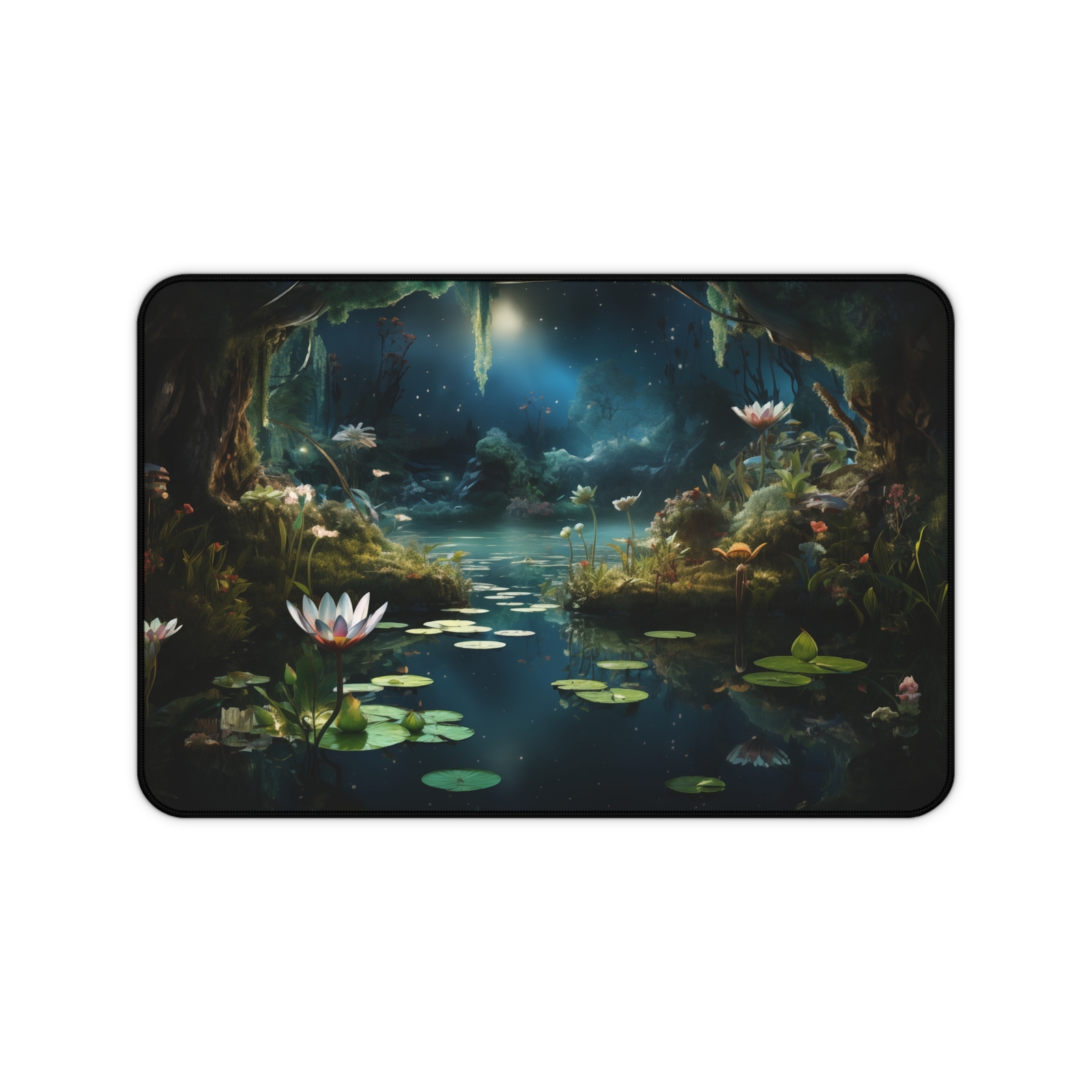 Floral Swamp Deskmat - Aesthetic, Realistic Mouse Pad.