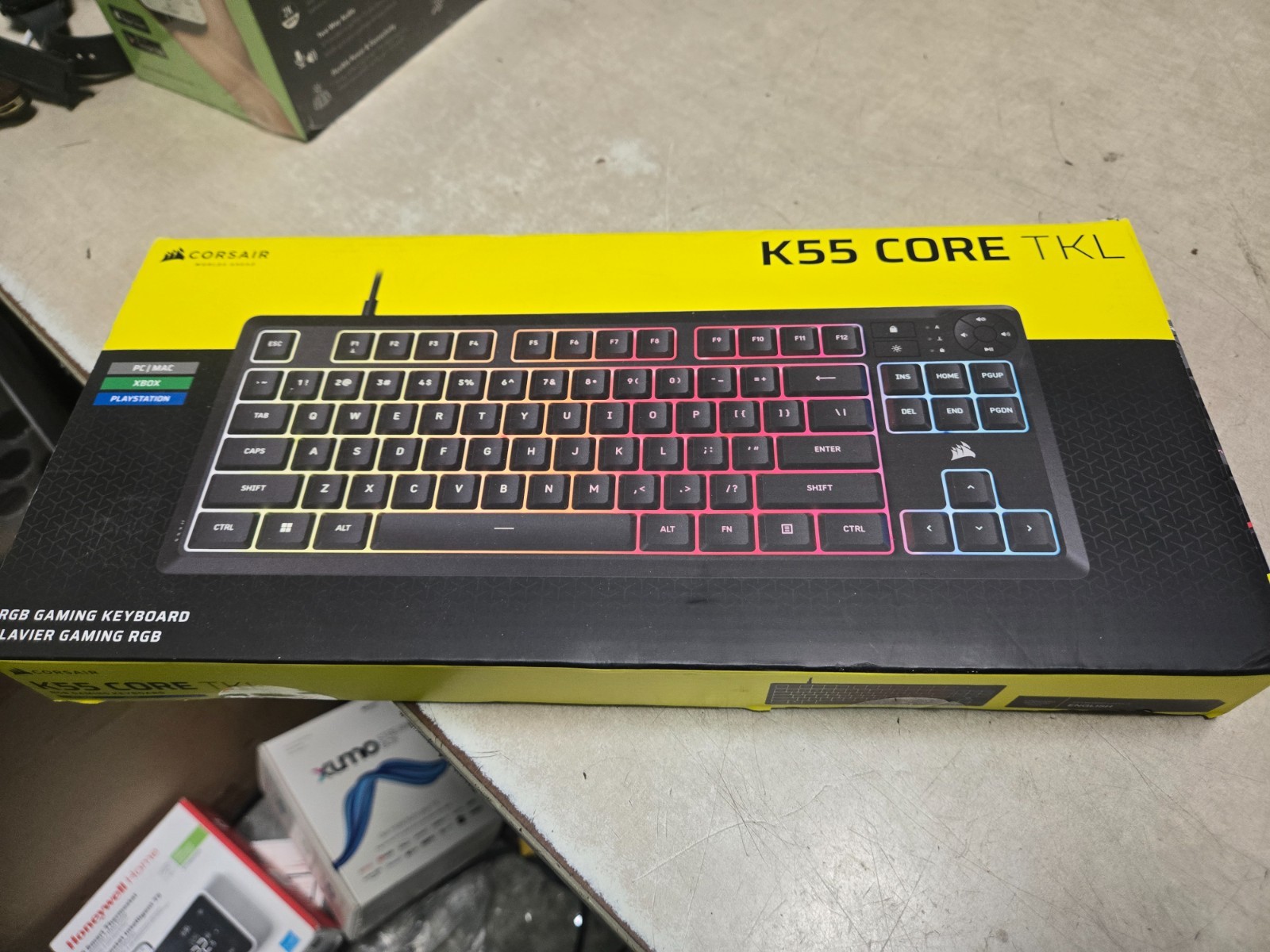 CORSAIR - K55 CORE TKL RGB Gaming Keyboard 8-Zone RGB Tenkeyless Black sealed