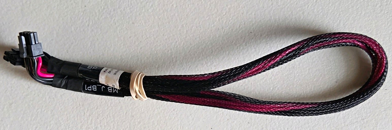 Dell 8 Pin to 8 Pin Sleeved Power Cable,   1 ft, Black/Red, 054R6Y