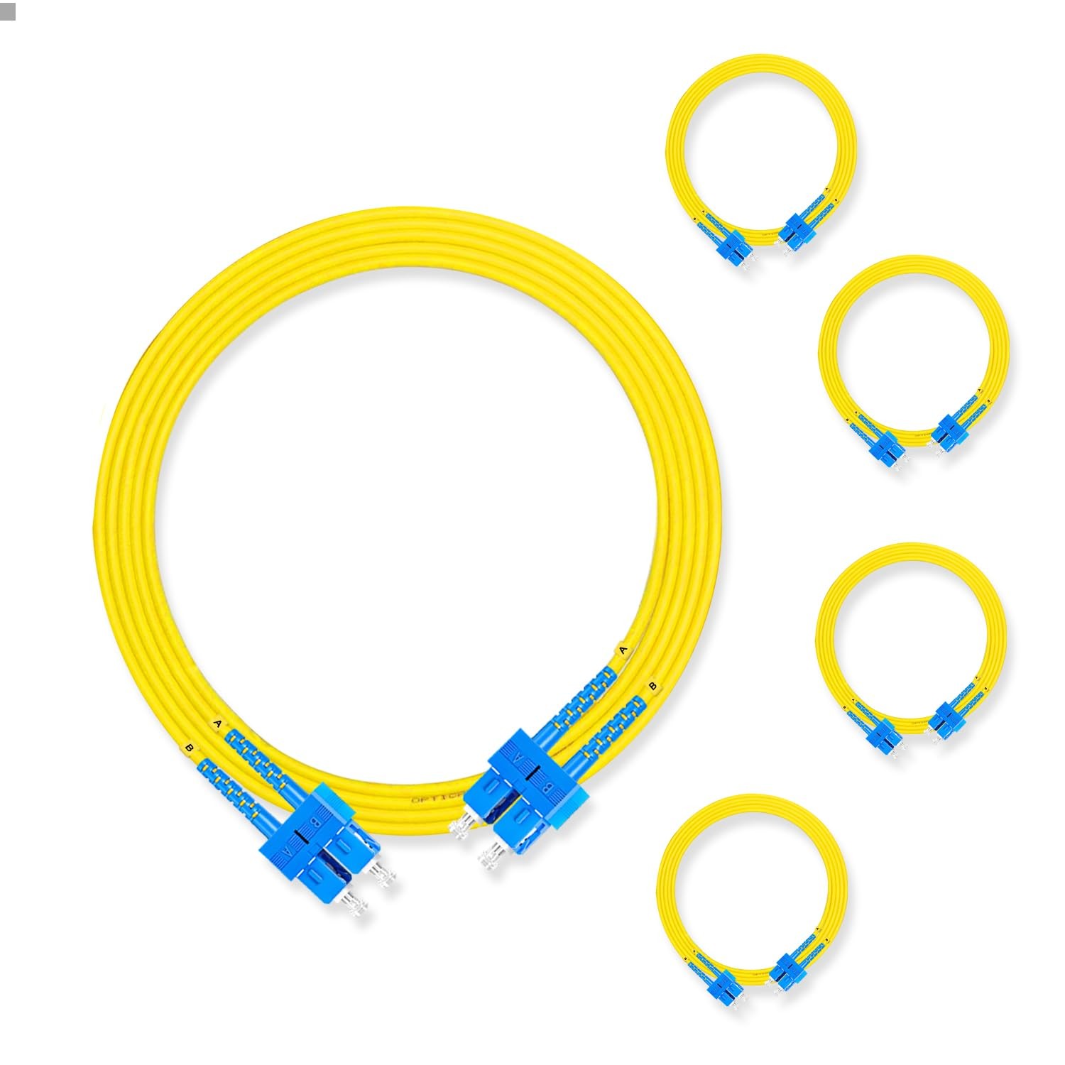 Lebrudos 5Pcs 3 Meter Fiber Optic Patch Cord SC UPC to SC UPC, Duplex Single ...