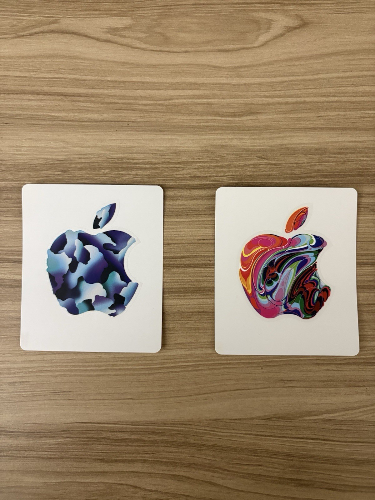 Lot 2 Apple Stickers Apple Logo Vinyl Decal Gift Card Sticker New Collector Item