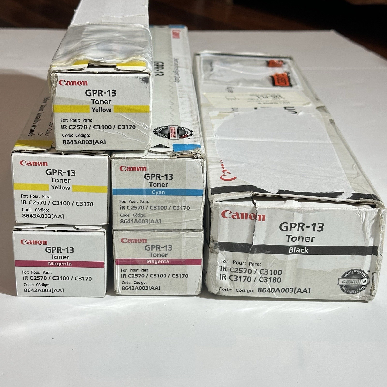 Lot CANON Toner GPR-13 imageRUNNER C Series IR C2570/C3100/C3170 CMYK Oem NIB