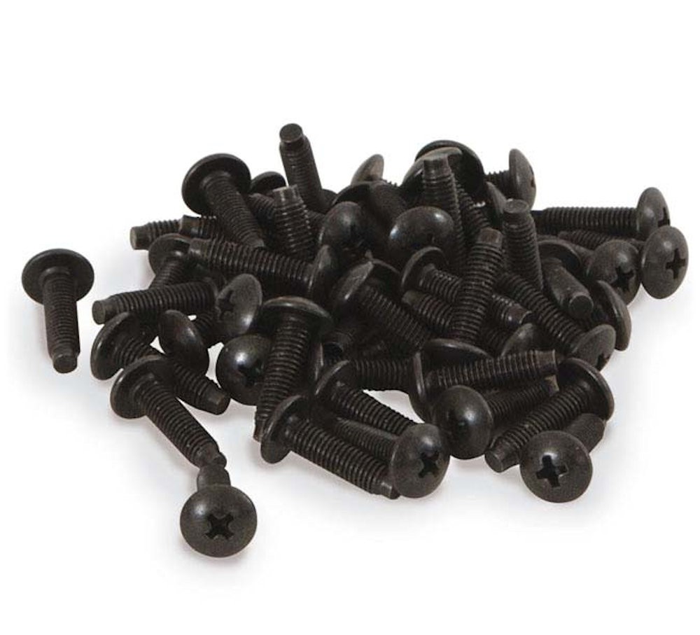 10-32 Cage/Server Rack Mount Screws, Can of 50pcs, Black - Cabinet Hardware