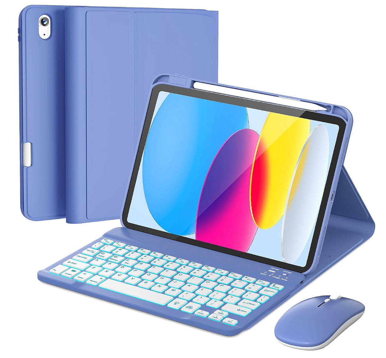 RAYMCRAFT iPad 11th A16 / 10th Gen Keyboard Case & Mouse Combo Lavender NEW
