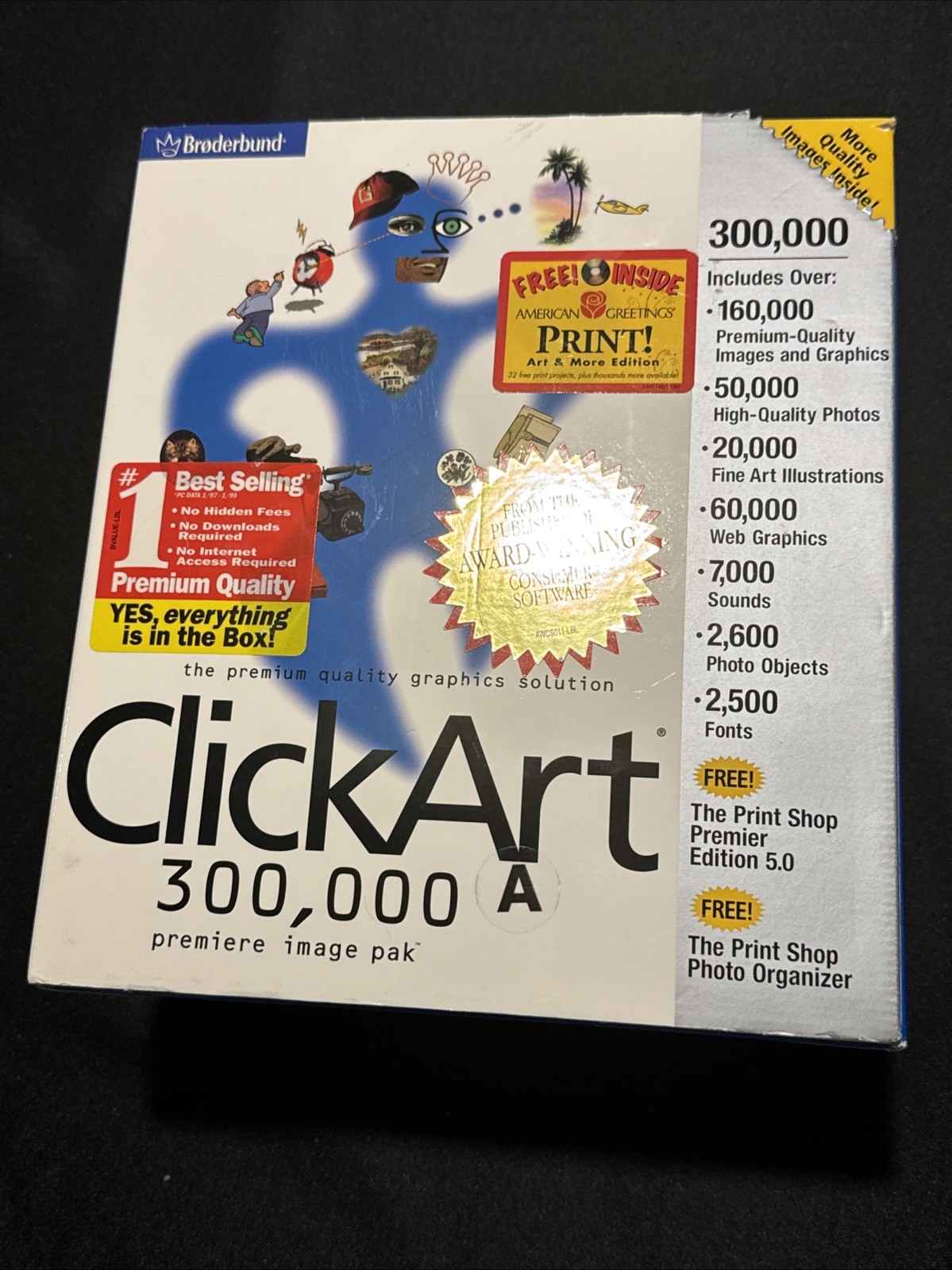 Clickart 300,000 Premiere Image Pak 20 CD Set Software + Book by Broderbund