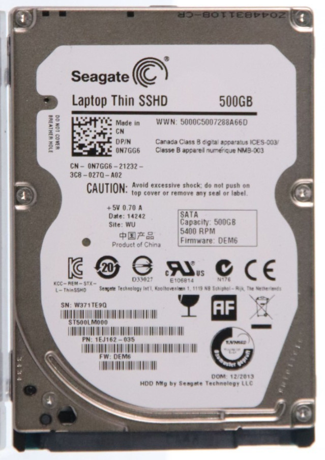 Dell ST500LM000 500GB 2.5" 6Gb/s 64MB 5.4K RPM SATA Hard Drive Dell P/N: 0N7GG6