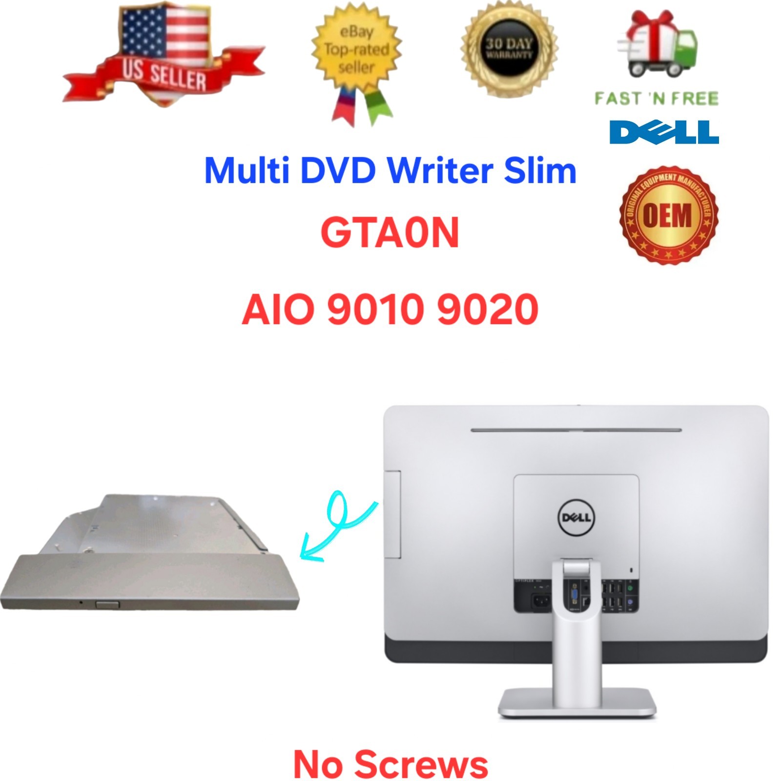 OEM Dell GTA0N Super Multi DVD Writer Slim DVDRW 9010 9020 AIO Optiplex