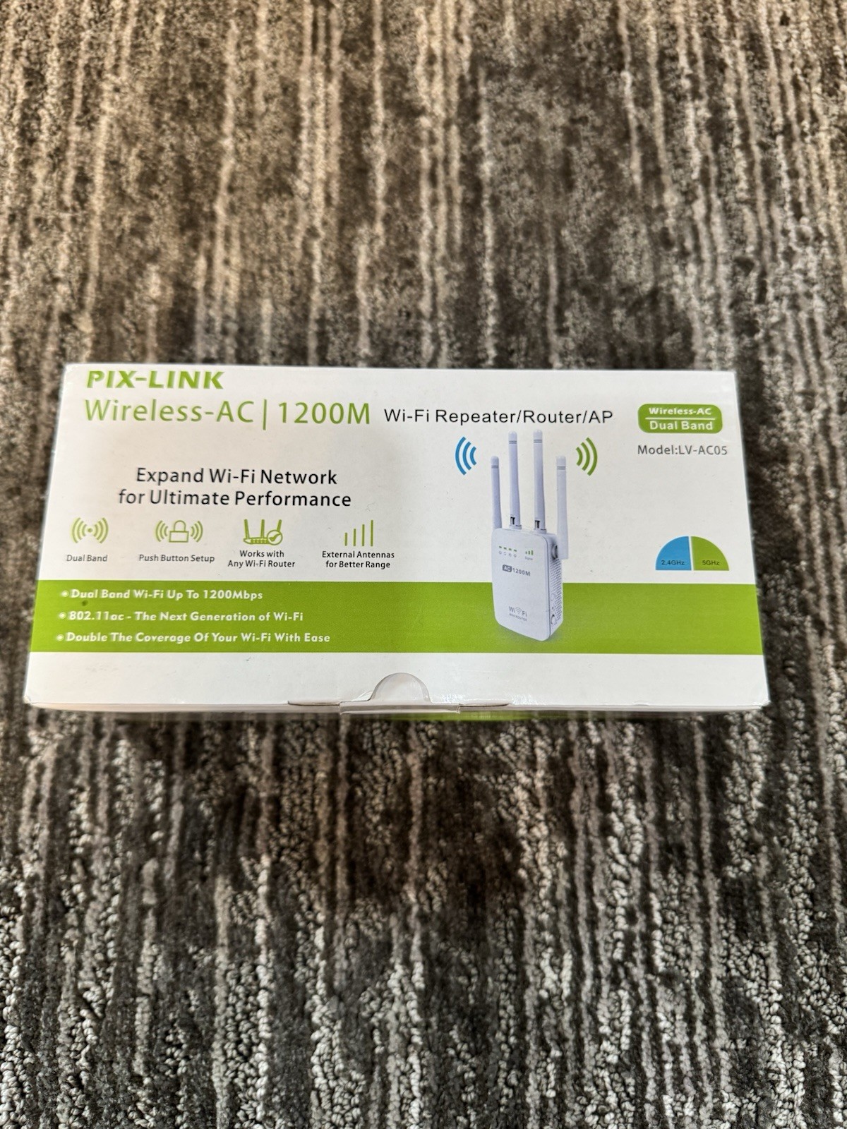 NIB WIFI ROUTER PIX Link Wireless - AC 1200M Wi-Fi Mini Router Model:LV-AC05