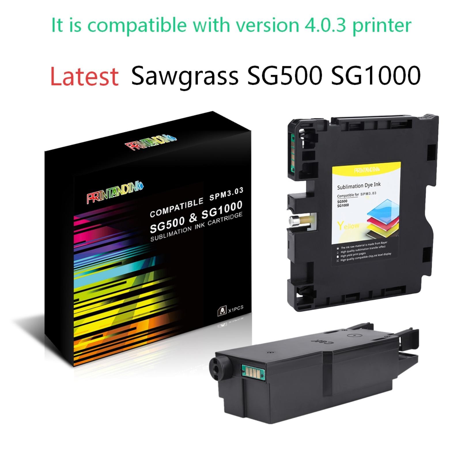 Latest Sawgrass SG500 SG1000 dye Sublimation Ink Cartridges&Waste Ink Collector
