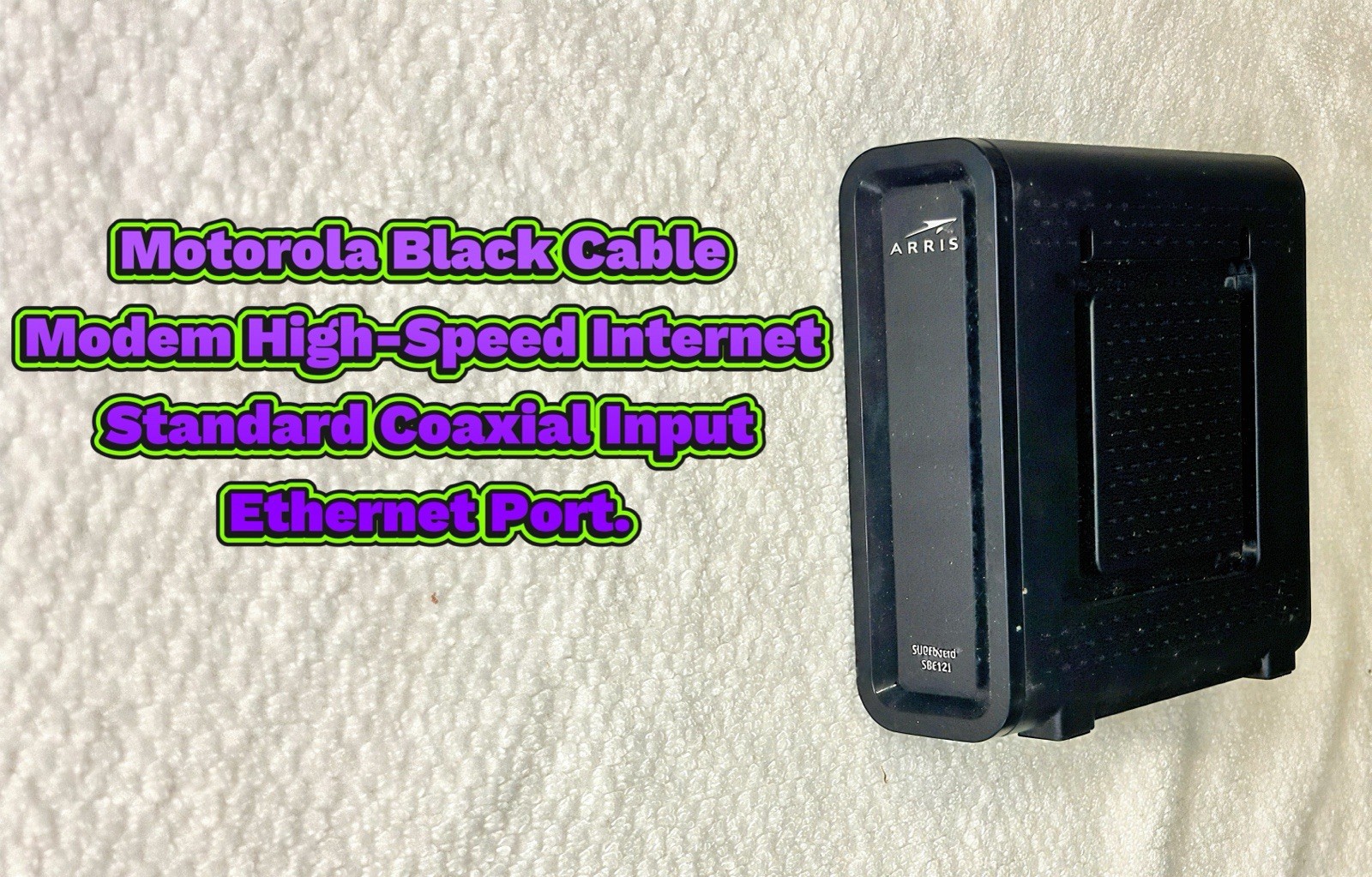 Motorola Black Cable Modem High-Speed Internet Standard Coaxial Input Ethernet