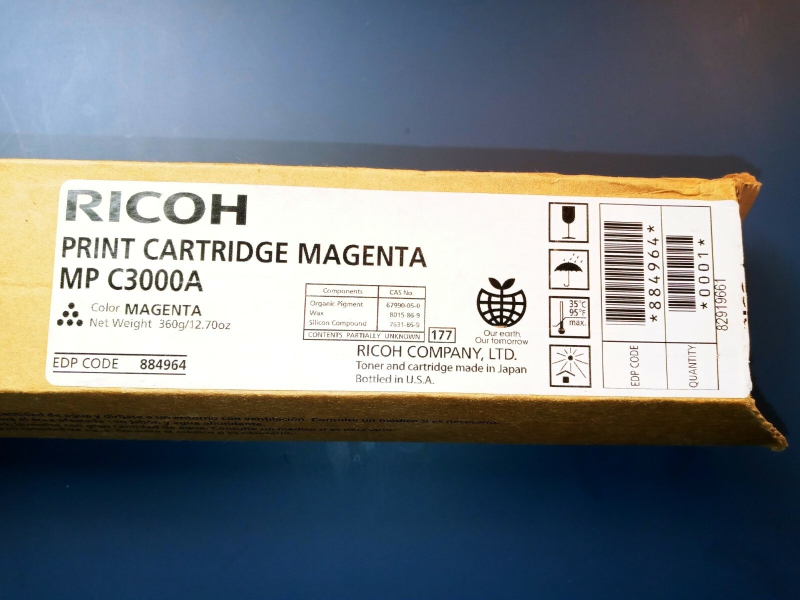 Genuine Ricoh Aficio MP C3000 Magenta Toner Cartridge 888638