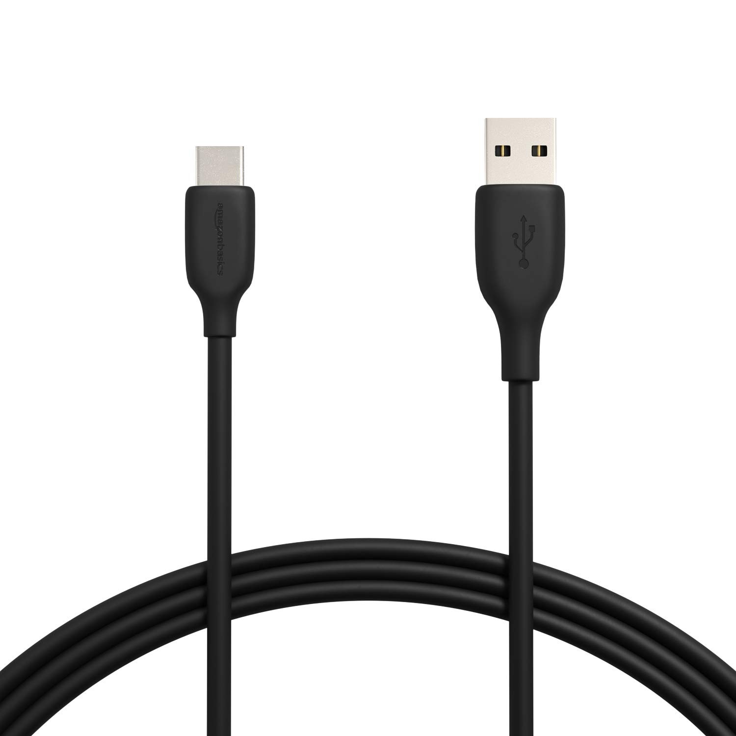 Amazon Basics USB-C to USB-A 2.0 Fast Charging Cable, 480Mbps 6-Foot, Black