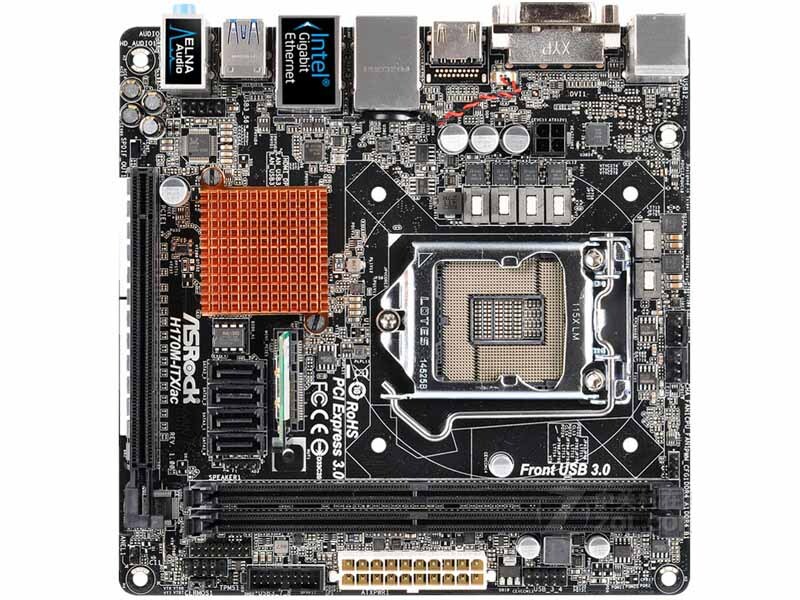 For ASROCK H170M-ITX/AC motherboard H170 LGA1151 DDR4 32G DVI+HDMI Tested OK