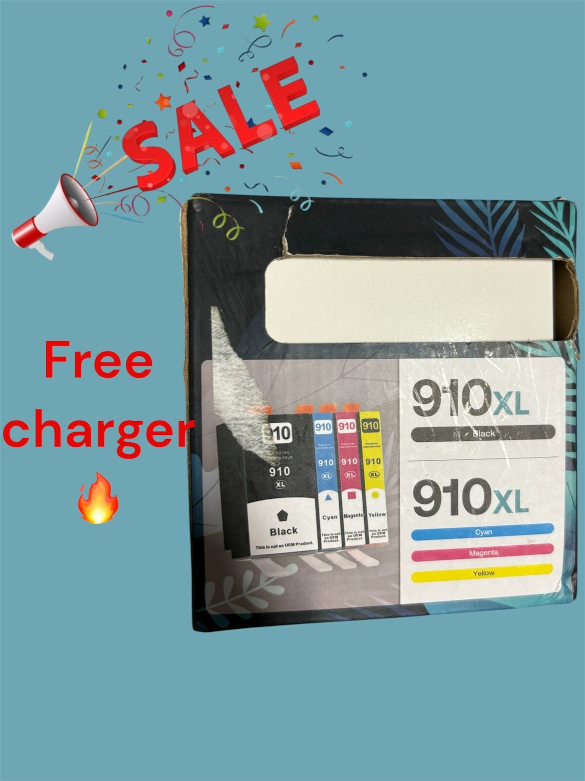 910XL Printer Ink Cartridge 4 Pack Black Cyan 4 Colors + Free iPhone Charger🔥