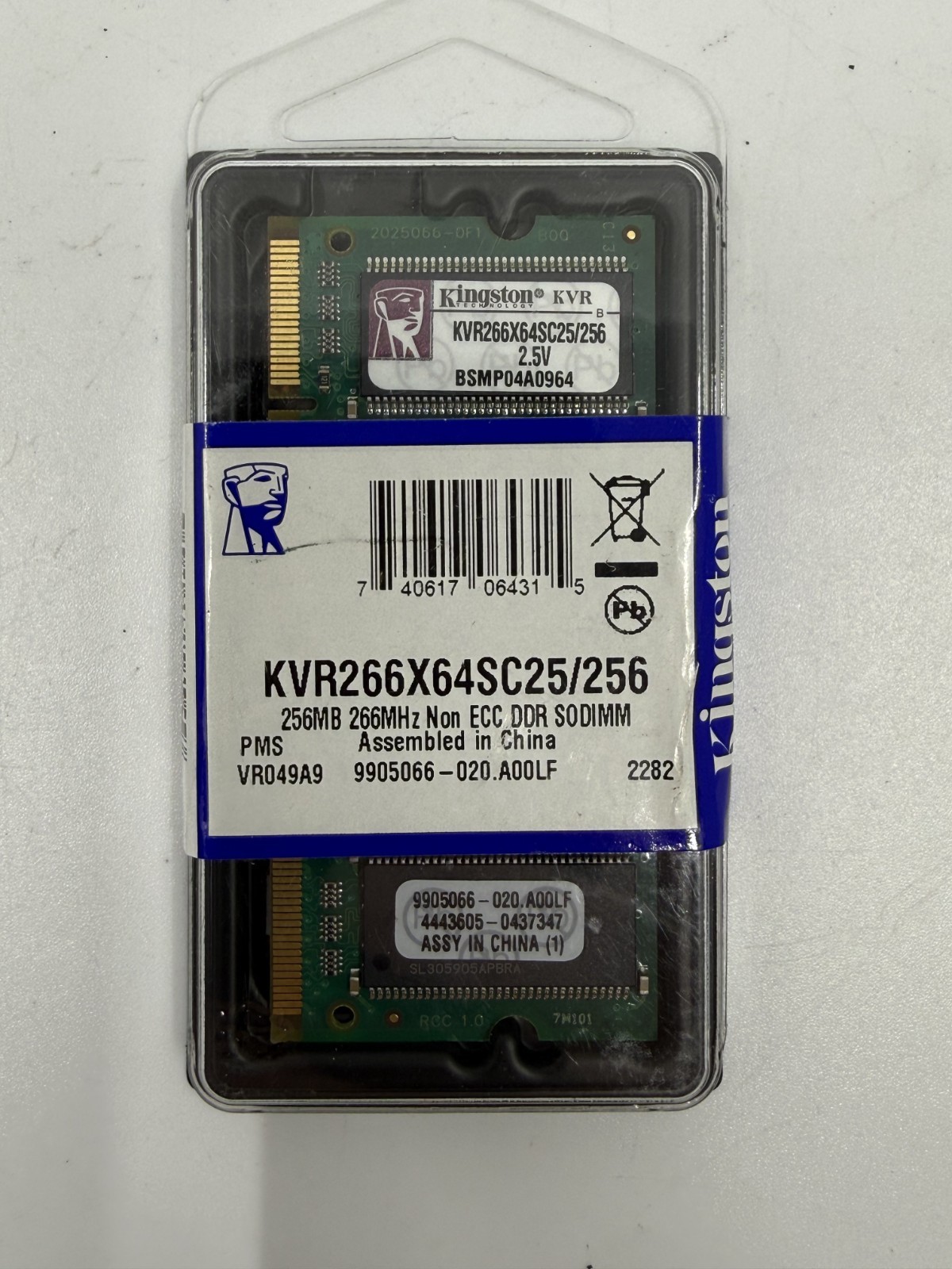 Kingston KVR266x64sc25/256 256MB DDR 266MHz Memory Ram New