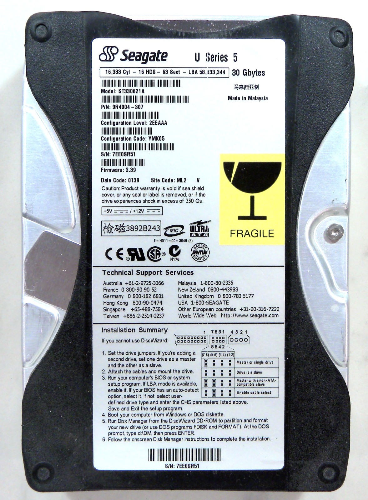 Seagate 20.4Gb Barracuda IDE ATA/133 ST320430A Internal Hard Drive HDD