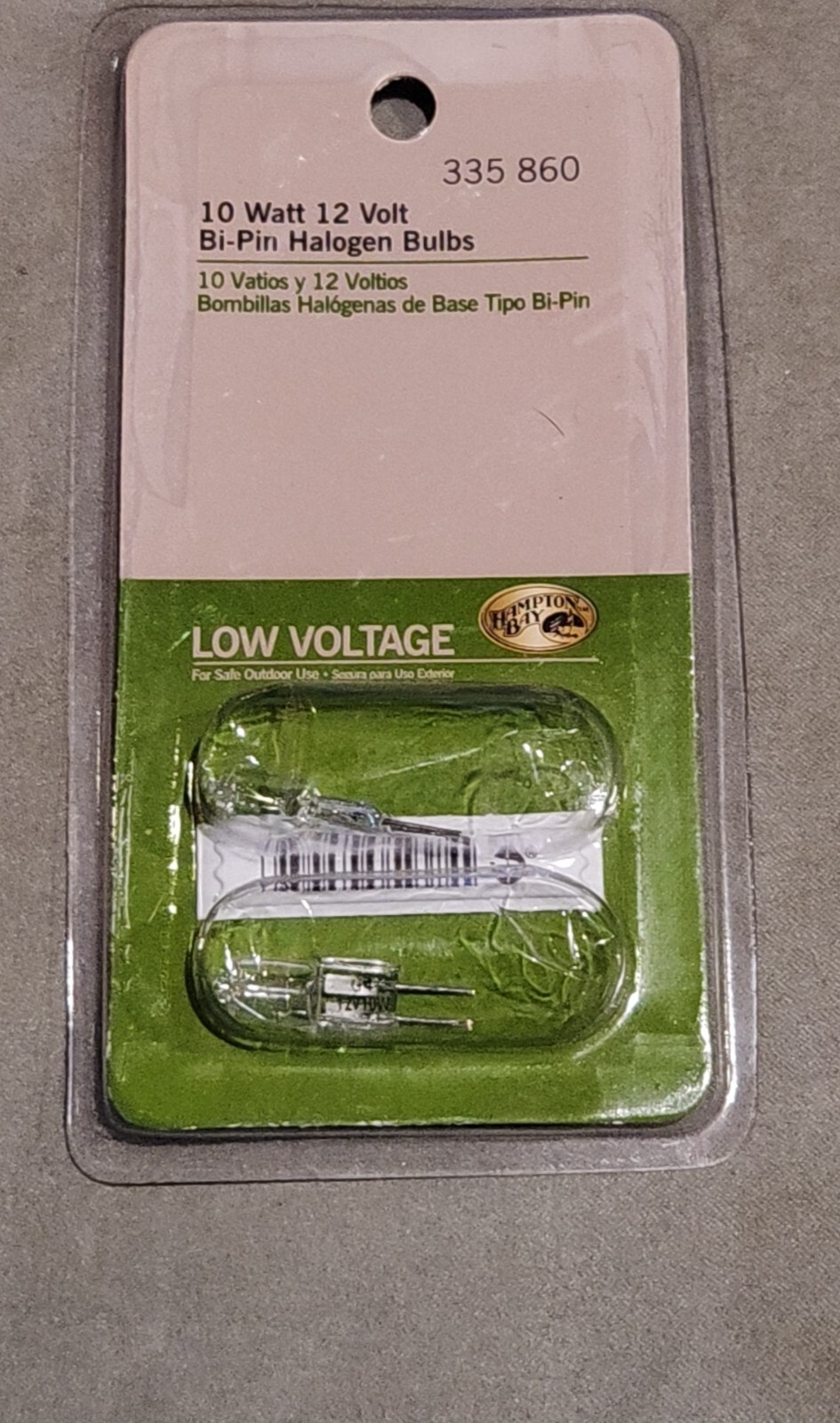(2) 10w 12V BI-PIN Halogen Landscape Light Bulbs 335 860 Hampton Bay New