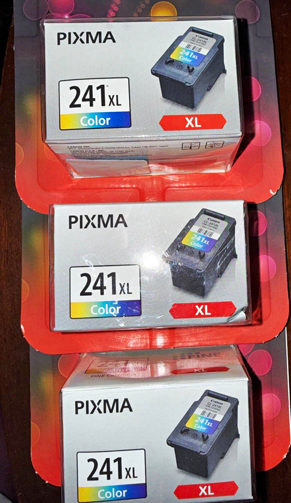Lot of 3 Canon CL-241XL Color Ink Cartridge Genuine PIXMA OEM New Sealed 2024