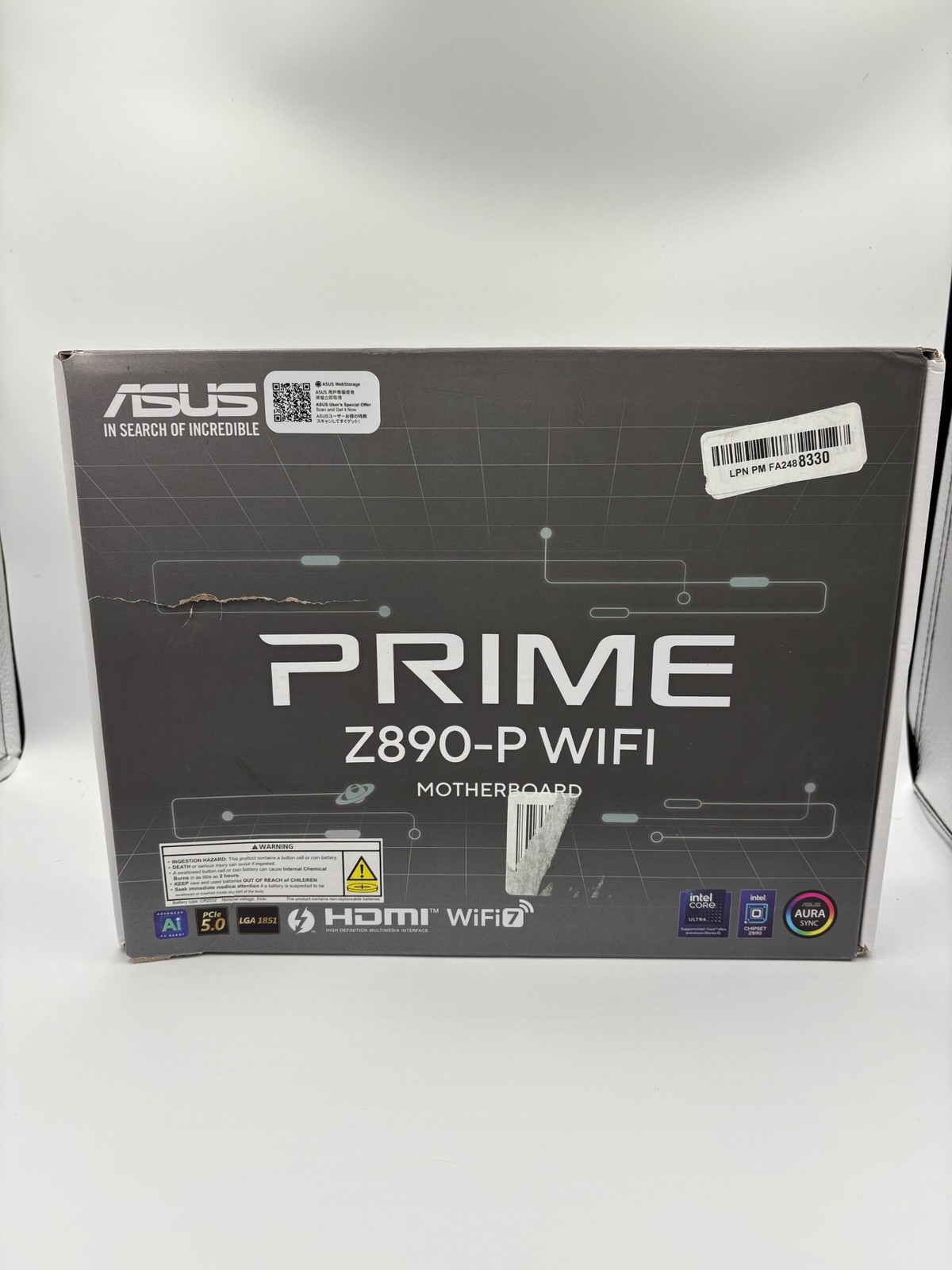 PARTS ASUS PRIME Z890-P WIFI Motherboard LGA1851 DDR5 WiFi7 PCIe5.0 ATX AURA Syn