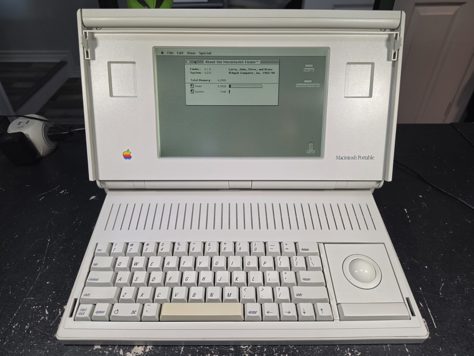 Vintage 1989 Apple Macintosh Portable Backlit M5126 Computer RECAPPED + BlueSCSI