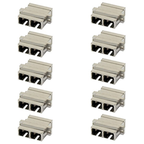 10 Pcs SC to SC Duplex Multi Mode Fiber Optic Optical Coupler Adapter Connector
