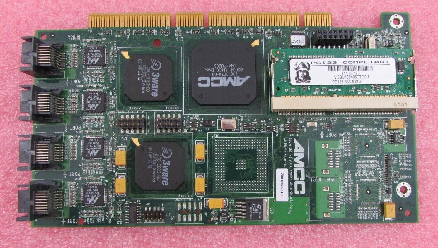 AMCC 9500S-8 3Ware 8-Port PCI-X SATA Raid Controller Card 700-0161-01 F