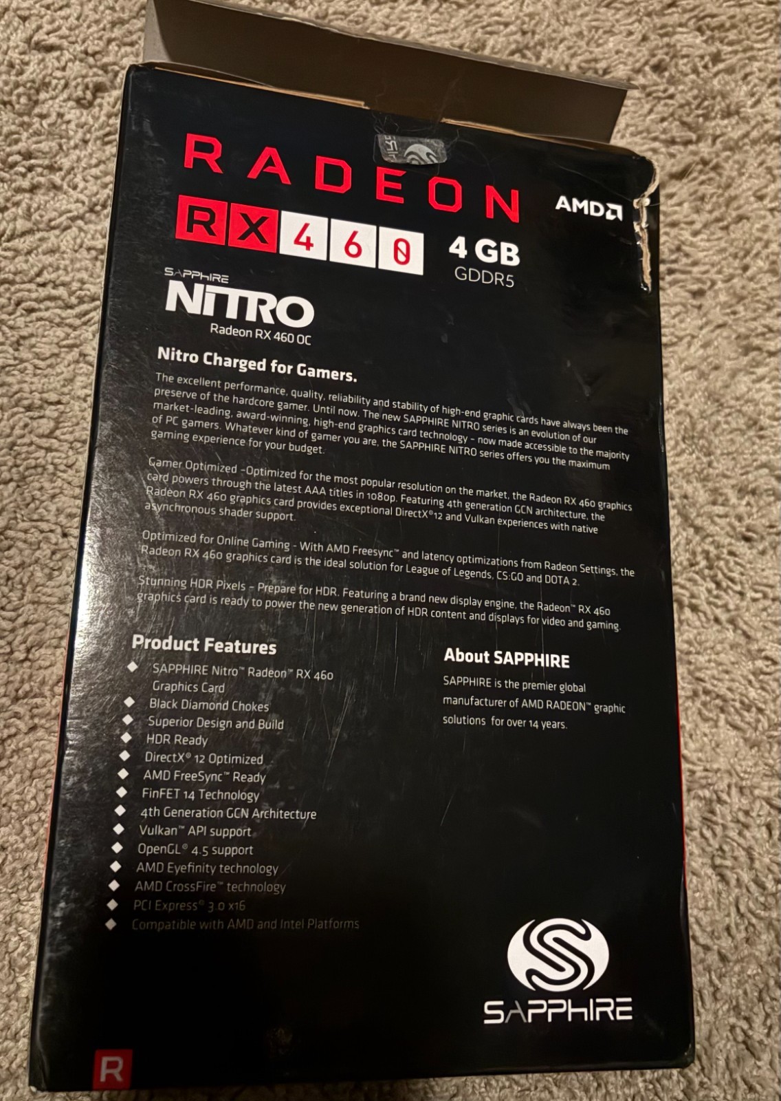The Sapphire NITRO+ Radeon n RX 460 is popular