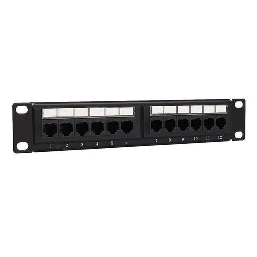 Wirepath WP-CAT5E-PP-12 Rack Mount 12-Port RJ-45 Cat 5e Patch Panel BLACK