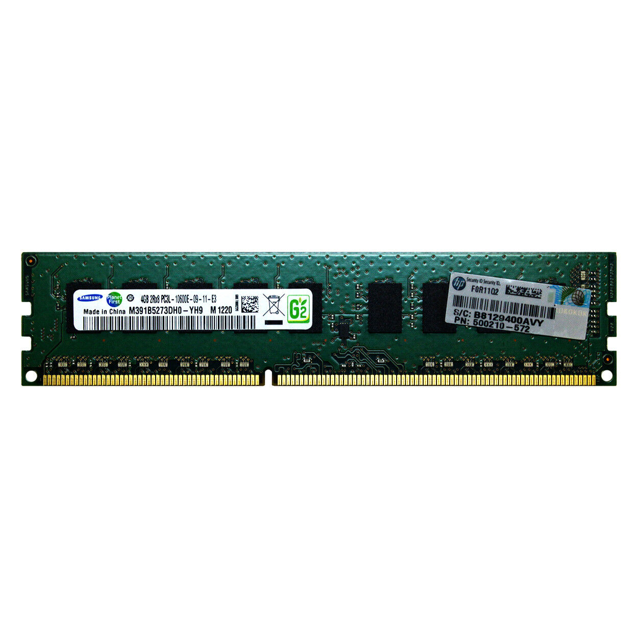 HP 500210-572 4GB 2Rx8 DDR3 PC3L-10600E 1.35V LV ECC UNBUFFERED DIMM MEMORY RAM