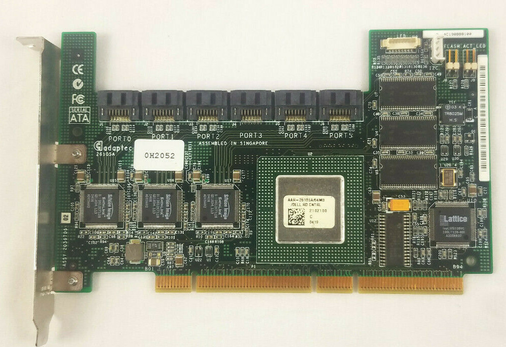 Adaptec AAR-2610SA 64MB DELL 4 PCI-X 6 Port SATA RAID Controller 0WC192