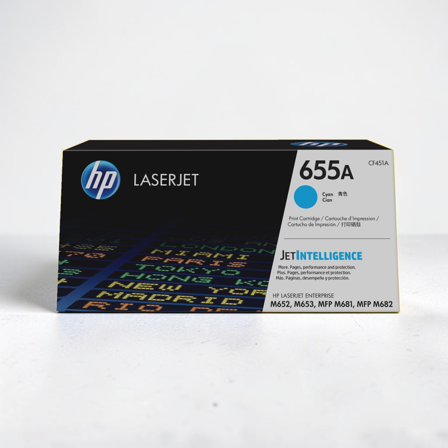 New Open Box HP 655A Cyan Original LaserJet Toner Cartridge, CF451A