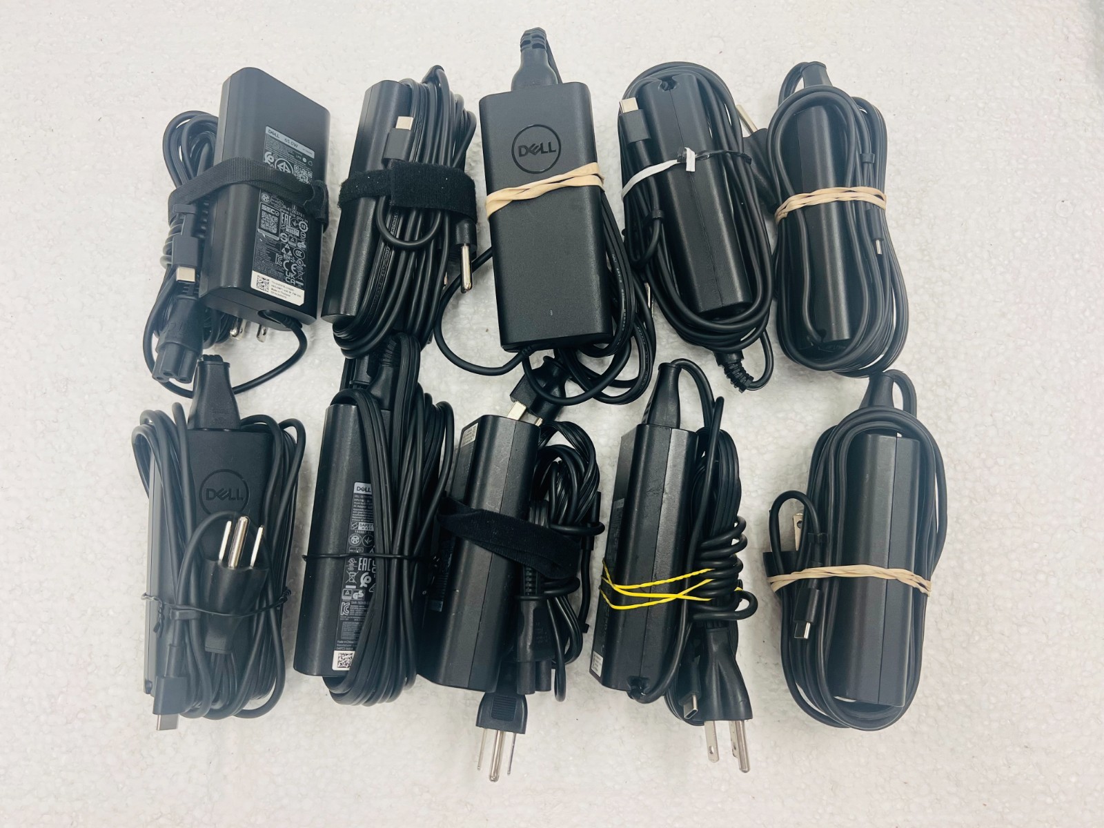 Lot of 10 Dell 65W Watt USB-C Type C Laptop Charger AC Power Adapter