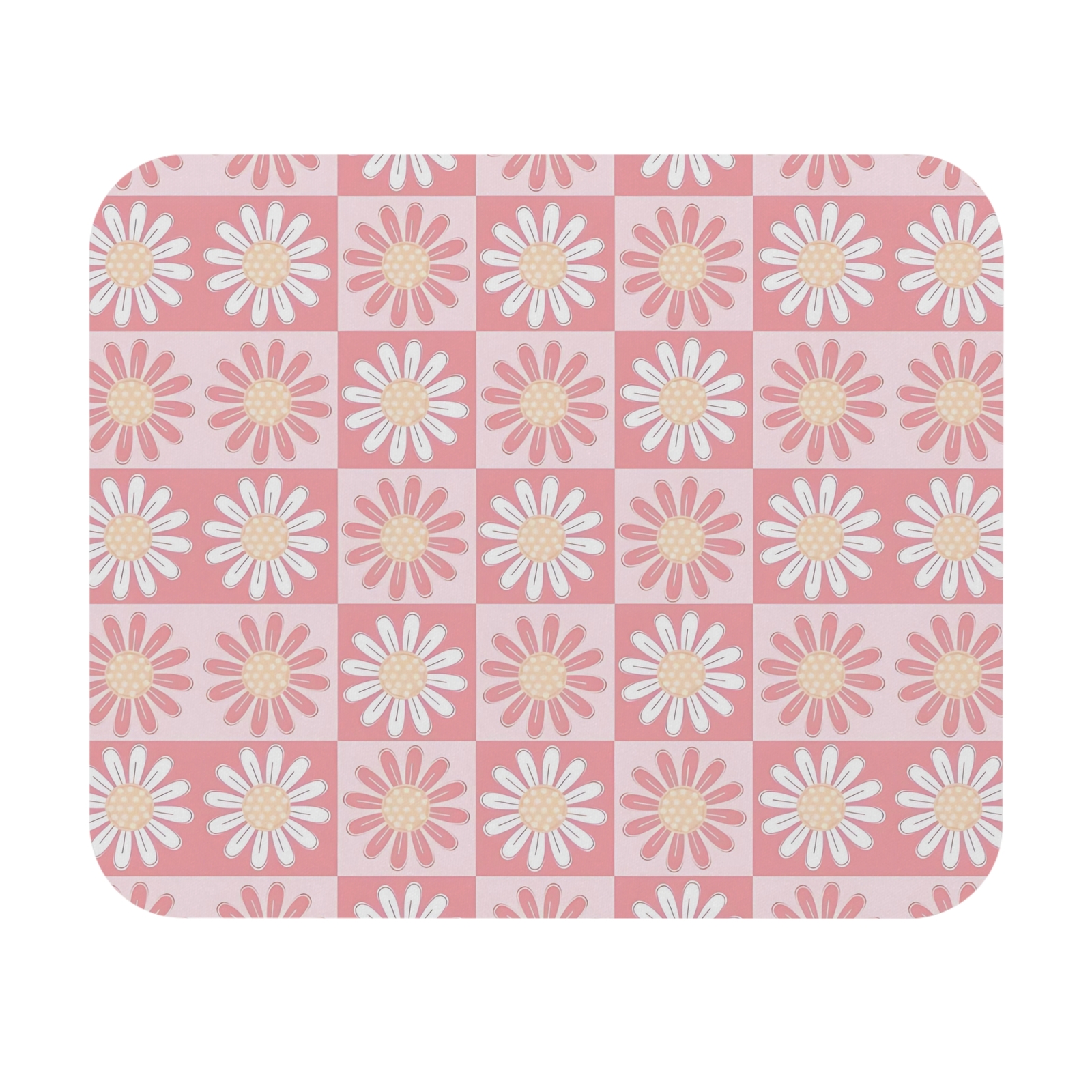 Soft Pink Pastel Mouse Pad (Rectangle), Retro Flower Pattern 