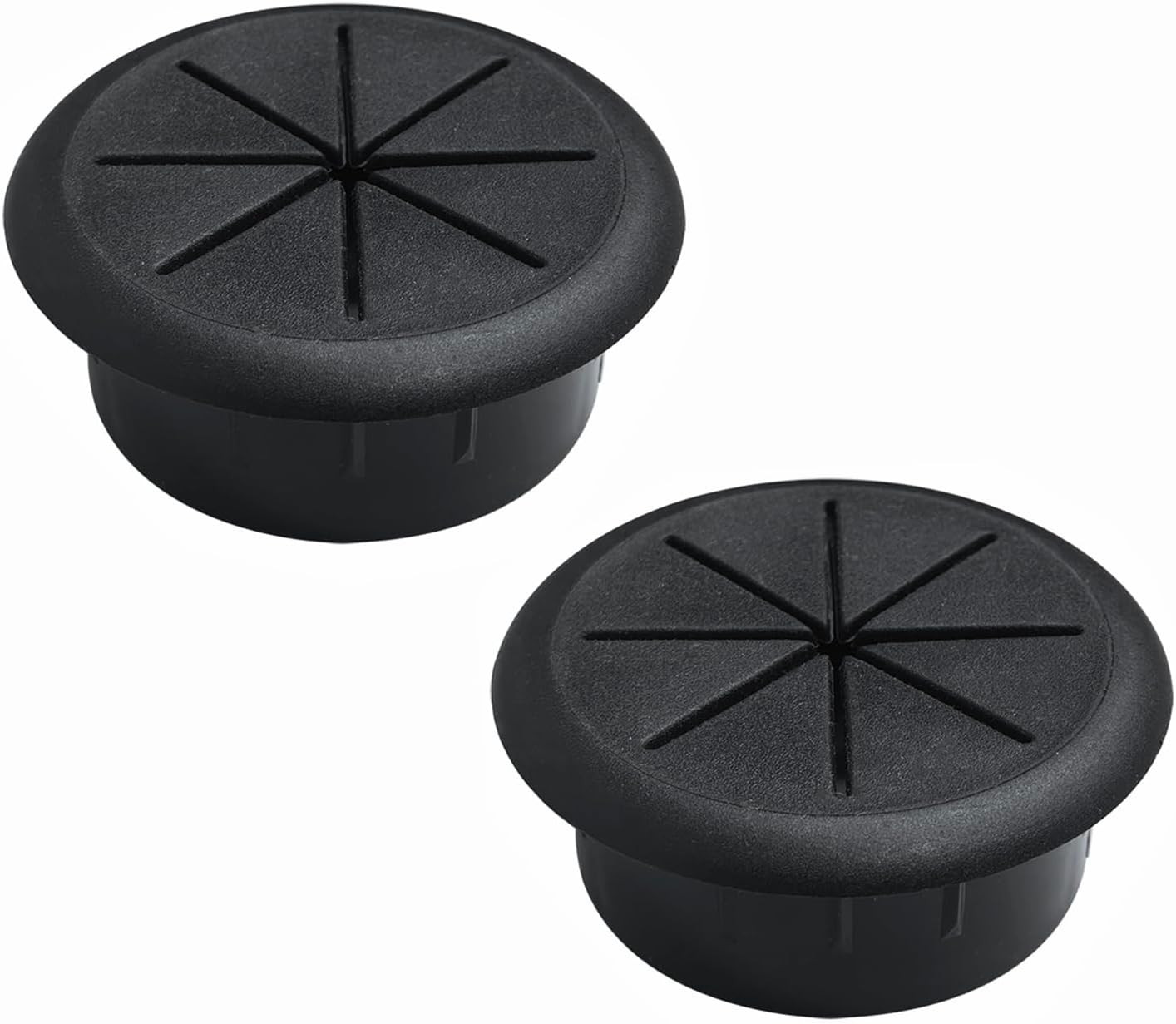 2 Pack 2 Inch Flexible Desk Cable Grommet, Wire Hole Cover Cord Organizer