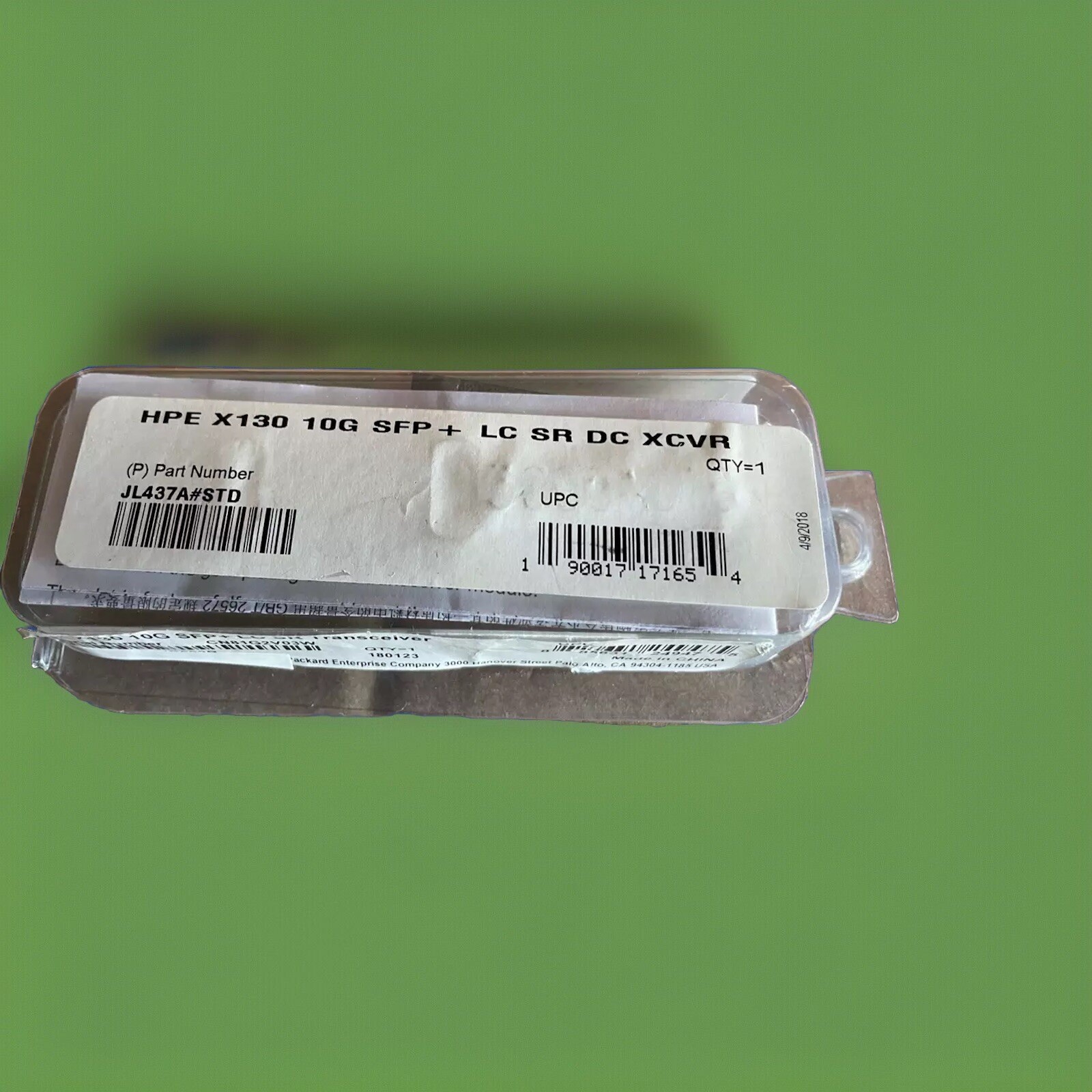 NEW SEALED HPE Original X130 10G SFP+ LC DC Transceiver JL437A