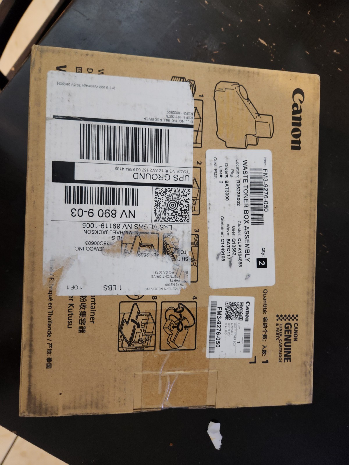 Genuine Canon WT-101 FM39276050 Waste Toner Container - NEW
