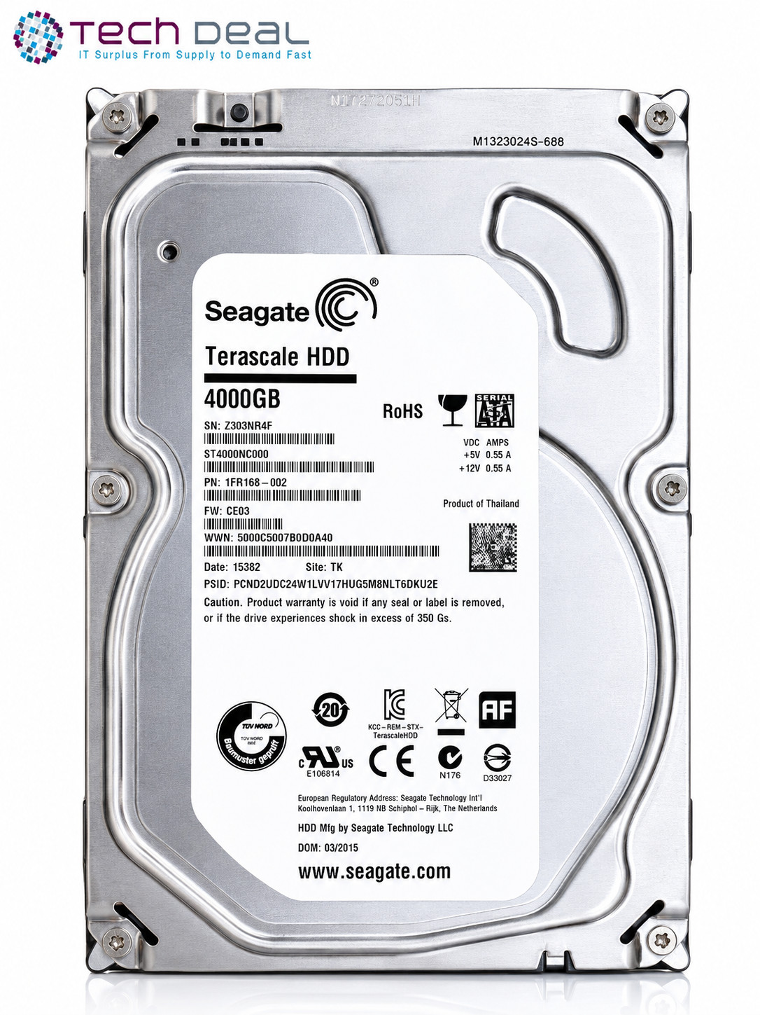 Seagate Terascale 4TB ST4000NC000 1FR168 3.5" SATA 6Gb/s 5900RPM HDD Hard Drive