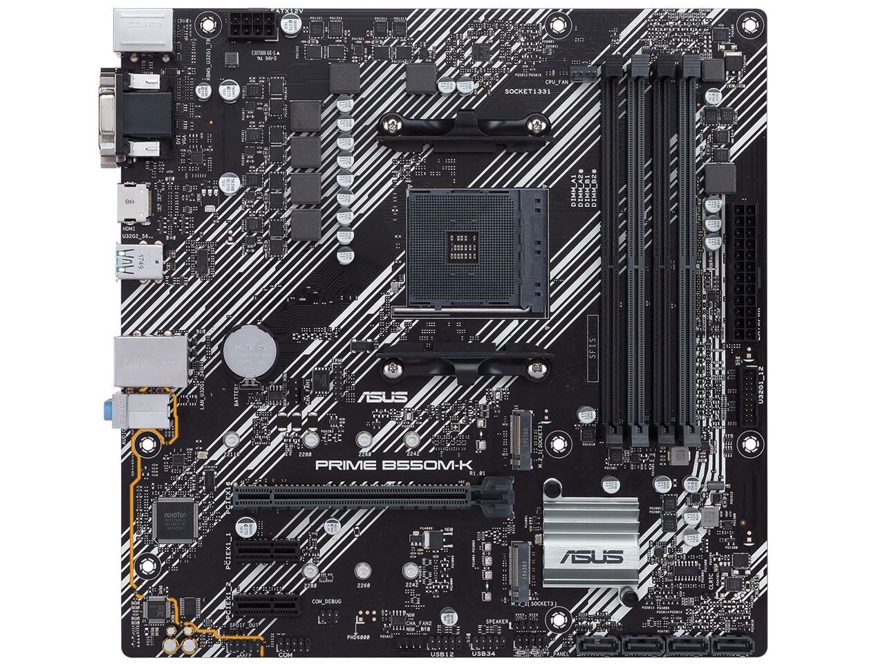 Used ASUS B550M-K AM4 DDR4 mATX Motherboard PCIe 4.0 Dual M.2 Gigabit LAN