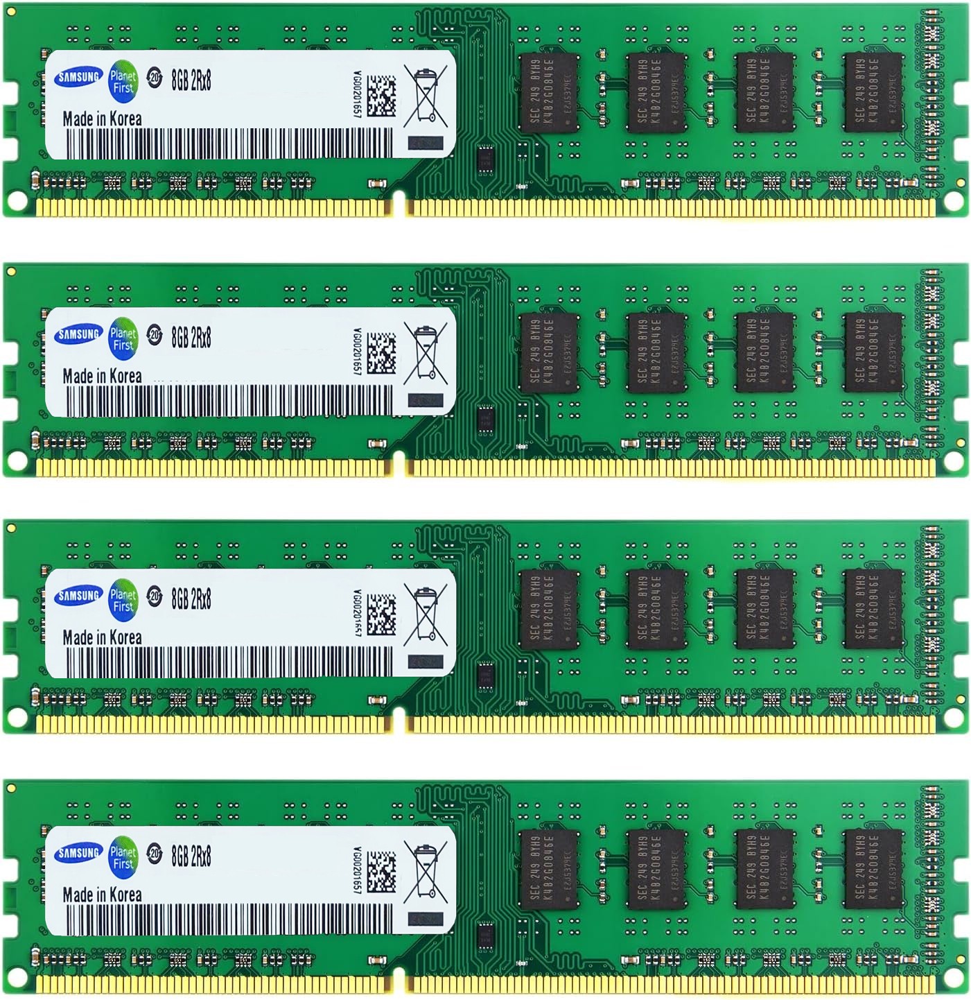 Samsung 32GB KIT 4x8GB DDR3 1333MHz PC3 CL9 1.5V Non-ECC DIMM Desktop Memory RAM