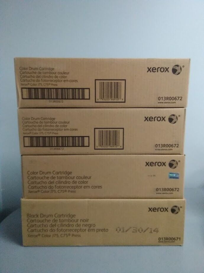  Xerox 013R00672, 013R00671  Drum Unit For xerox color C75 press J75 Lot OF 4