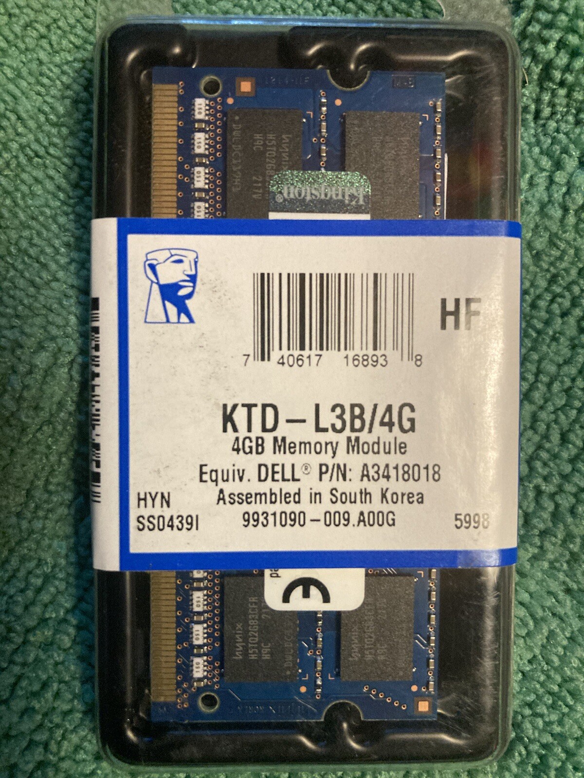 Kingston 4G Memory Module **New old stock** KTD-L3B/4G Dell P/N A3418018