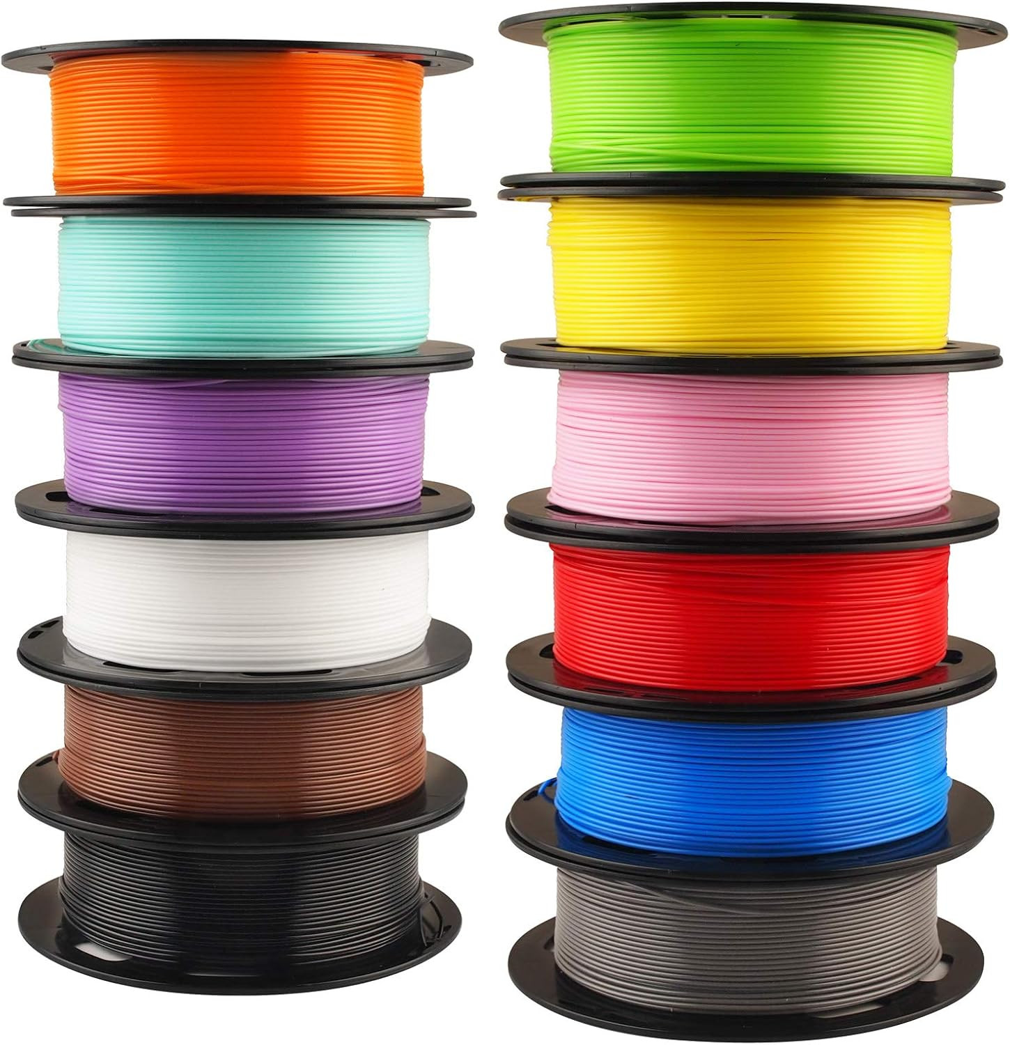 1.75Mm 3D Printer Normal PLA Filament 12 Bundle, Most Popular Colors, 500G per S