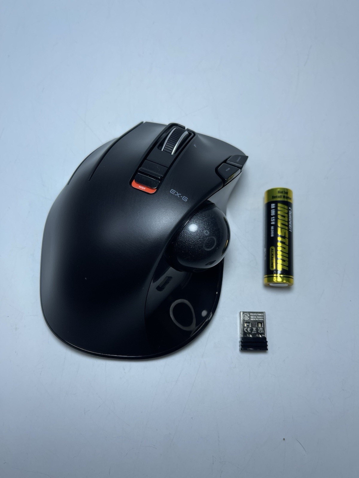 Elecom EX-G Wireless Trackball Left-Hand M-XT4DR Black Tested w/ Receiver