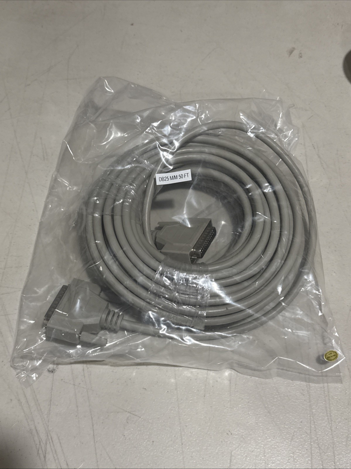 50 ft DB25 Serial Cable Male to Male for Printer Mice Keyboard.